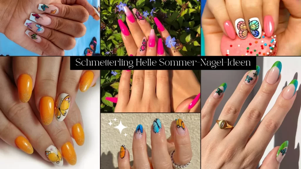 Schmetterling Helle Sommer-Nagel-Ideen